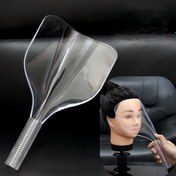 Resim 1 Adet Saplı Şeffaf Plastik Yeniden Kullanılabilir Saç Kesme Maskesi - Saç Düzeltme Araçları için Dayanıklı Yüz Koruma Kalkanı, Tıraş ve Stil Verme Sırasında Saç Artıklarını Önler, Normal & Yumuşak Saç Tipleri İçin İdeal, Saç Kesim Aksesuarları, Saç Şekillendirme Aksesuarı, Pürüzsüz Tasarım 
