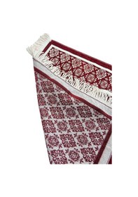 Resim Mihrap Desenli Şönil Dokuma Kişiye Özel İsimli Seccade Bordo Bordo 