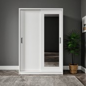 Resim Merlin Mobilya Başak 2 Kapaklı 8 Bölmeli Aynalı Dolap 