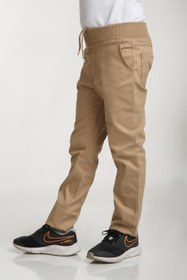 Resim nacar çarşı Unısex Çocuk Rıbana Bel Camel Canvas Okul Pantolonu 