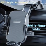 Resim Araba Telefon Tutucu Güçlü Yapışma Evrensel Vantuzlu Sabit Braket, Ayarlanabilir Kollu 360° Açılı Ayarlı Sürüş Arkadaşı 