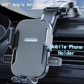 Resim Araba Telefon Tutucu Güçlü Yapışma Evrensel Vantuzlu Sabit Braket, Ayarlanabilir Kollu 360° Açılı Ayarlı Sürüş Arkadaşı 