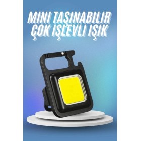 Resim Sepetopia Işıldak USB Şarjlı Cep El Feneri Taşınabilir Mini LED Işık Çok Fonksiyonlu 