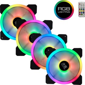 Resim Snowman X120 Rgb Kasa Fanı 120MM x 4 Fan + Kontrolcü + Kumanda 