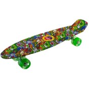 Resim Kaykay 65 CM 4 Tekerlekli Işıklı Şeffaf Teker Metal Bağlantı Çok Renkli 