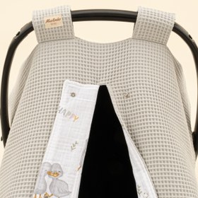 Resim Puset Örtüsü - Çift Taraflı - Gri Petek - Ördekler 