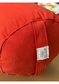 Resim Zafu Silindir Uzun Yoga Meditasyon Minderi Bolster Mor Renk Kırmızı 