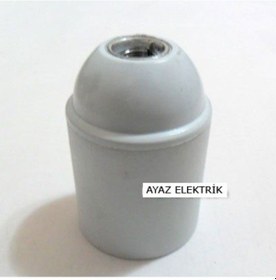 Resim Markecik Beyaz Bakalit E27 Duy Dekoratif Standart Avize Duyu 