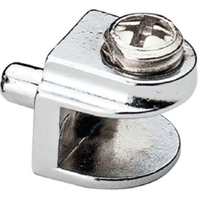 Resim Badem10 Cam Raf Tutucu Metal Cam Etejer Pimli Krom Metal Vidalı (4 Adet) 