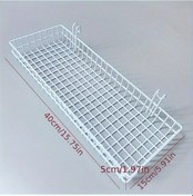 Resim Willowhaven Beyaz Büyük Asma Sepetli Metal Fotoğraf Panosu - 16x12 Inç Çift Amaçlı Dekoratif Izgara 