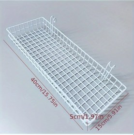 Resim Willowhaven Beyaz Büyük Asma Sepetli Metal Fotoğraf Panosu - 16x12 Inç Çift Amaçlı Dekoratif Izgara 
