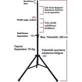 Resim Tripod Hoparlör Amfi Dart Ayaklı Stand. 