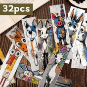 Resim 32 adet, Soyut Graffiti Hayvan Kitap İşaretleri, Karikatür Hayvan Serisi - Benzersiz ve Zarif Kitap İşareti, Yaratıcı Estetik İllüstrasyon, Öğretmenler, Okuyucular ve Kitap Severler için Çok Uygun, Hediye, Parti, Doğum Günü için Çok Uygun 