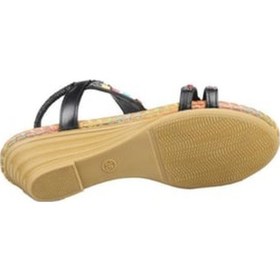 Resim Guja 25y151-6 Kadın Taşlı Dolgu Topuklu Lastikli Comfort Sandalet Siyah Siyah 