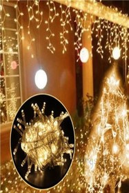 Resim SARFEX STORE Dekoratif Saçak Led 4 Metre 16 Saçaklı Işık Ip Perde Sarkıt Yılbaşı Süs Işık Fişli 
