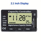 Resim AINODIS 7 Haneli Dijital Pil Kapasite Kontrol Cihazı RC Arabalar için - LiPo, LiLife, Li-Ion ve NIMH Voltaj Test Cihazı LCD Ekranlı, Toplam Gerilim 3S 11.28V ve Kalan Kapasite %25 Ölçer (Pil Dahil Değildir), Pil Kapasitesi Test Cihazı | Kompakt Tasarım | Dayanıklı ABS Reçine 