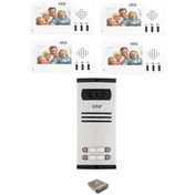 Resim Nts Diafon Görüntülü Dört Daire Için Villa Kit Set Komple 