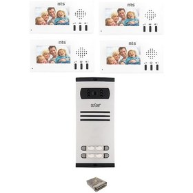 Resim Nts Diafon Görüntülü Dört Daire Için Villa Kit Set Komple 