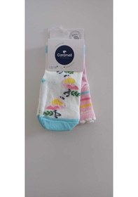 Resim Mavi Desenli Kız Bebek Çorap 18-24 Ay 