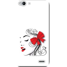 Resim Ceppare Vodafone Smart 6 Ultra Kılıf Desen Baskılı Silikon Kapak Kurdeleli Kız Face STK:560 