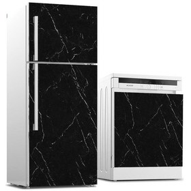 Resim Buzdolabı Ve Bulaşık Makinası Beyaz Eşya Sticker Kaplama Siyah Me 