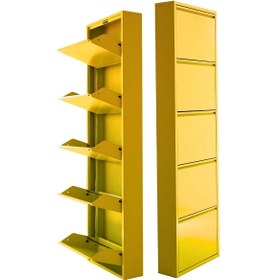 Resim mobilyapratik 5'li Metal Ayakkabılık - Sarı 