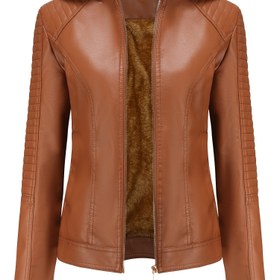 Resim Kadınlar İçin Kalın Kapüşonlu Sıcak Tutan Yeni Oversize Astarlı Sonbahar/Kış Günlük Vintage Motosiklet Montu, Şık Çıkarılabilir Kapüşonlu Uzun Kollu Rüzgar Geçirmez Termal Ceket, Siyah %100 Polyester X-Stil Hoodie ile Ön Cepli ve Makinede Yıkanabilir 