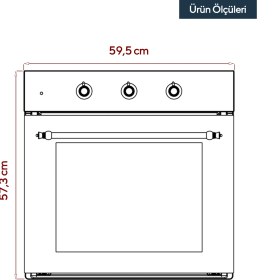 Resim Kumtel Rustik Siyah Cam Ankastre Fırın 4 Prog. B66-SF3(MT) 