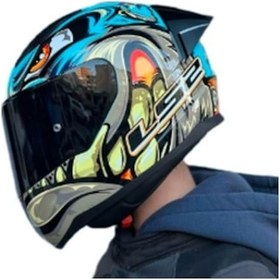 Resim Ls2 Rapid 2 Siyah Vizör Kask Neo Mavi Mor 