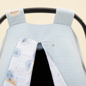 Resim Puset Örtüsü - Çift Taraflı - Bebe Mavi Muslin - Mavi Güneş 