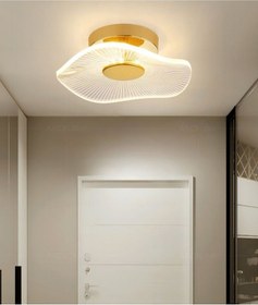 Resim Modern Plafonyer Lotus Tekli Tavan Avize French Gold Sarı Power Led Avize Warm White SARI 