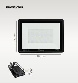 Resim AC AYDINLATMA 200w Led Projektör Beyaz Işık 