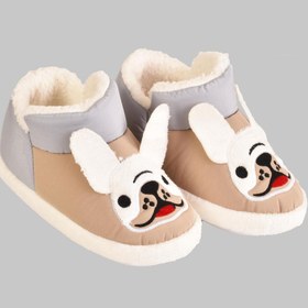 Resim minibonito Hayvan Figürlü Kaydırmaz Taban Termal Isı Kreş Ev Okul Ayakkabısı Bebek Çocuk Panduf Ev Botu 