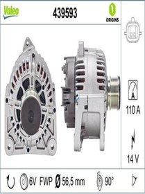 Resim Valeo 439593 Alternator 12 V 110a Renault Megane Iı - Scenic 1.4 / 1.6 101540802 8200772726 (WA844867) 