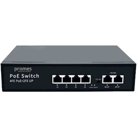 Resim GÜMRÜK BEY Promes PR-P04M 4 Port PoE Switch | 4x 10/100M PoE + 2x Uplink | 60W Güç | IEEE802.3af/at 