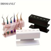 Resim 1 adet Akrilik Kirpik Uzatma Sergi Standı, Kirpik Ekimi Aracı Düzenleyici, Cımbız Rafı Tutucu, Güzellik Makyaj Aksesuar Depolama Kutusu 