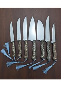 Resim El Yapımı Mutfak Seti 7li Stantlı Ahşap 