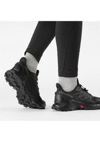Resim Salomon Supercross Womens Walking Shoes Lastik Bağcıklı Kadın Outdoor Yürüyüş Ayakkabısı Siyah Siyah 