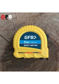 Resim Gfb Çelik Şerit Metre 5 Metre 19 MM Kırılmaz Abs Plastik 
