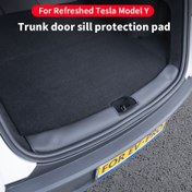 Resim 2025 Tesla Model Y için Yenilenmiş Arka Bagaj Koruyucu Ped, Arka Kapı Eşiği Pedi, Aşınma ve Basma Önleyici Ped, 1 Parça Set 