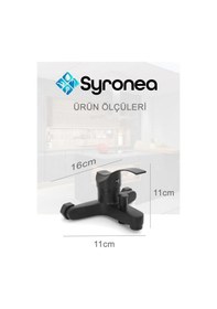 Resim Defne Mat Siyah Banyo Duş Bataryası Lüx Banyo Lavabo Musluk Siyah 