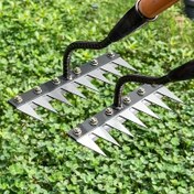 Resim 1'li Paket Ağır Hizmet Tipi Manganez Çelik Bahçe Tırmığı - Ayrılabilir Ergonomik Sap, Etkili Yabani Otları Temizleme ve Toprak Düzeltme Aracı, Bahçe Bakımı için Taşınabilir El Aleti, Sökülebilir Başlık, Sağlam Tasarım 