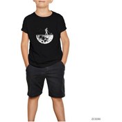 Resim Moon Life Siyah Çocuk Tişört Siyah 
