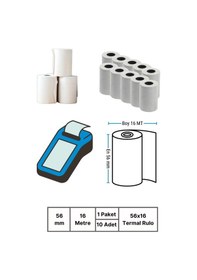Resim Pos Rulosu 56x16 Mm 1 Paket 10 Adet Termal Rulo 1 