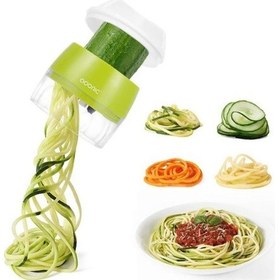 Resim 1'de Elde Taşınabilir Spiral Kesici Sebze Meyve Ayarlanabilir Spiral Rende Kesici 