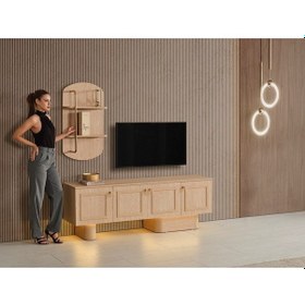 Resim Cies Mdf Tv Ünitesi Meşe 