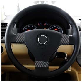 Resim Xuweiwei 3'lü Karbon Fiber Direksiyon Kılıfı - Volkswagen Golf 5 Mk5 Passat B6 Jetta Universal Karbon 3 Parça Set 