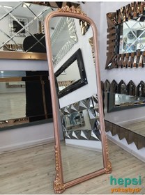 Resim Matmazel Model Rose Gold Altın Renk Varaklı Ayaklı Boy Aynası 