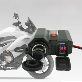 Resim 1 adet Evrensel 12V USB Araba Tak Hızlı Şarj Cihazı Dijital Ekranlı, Kadın-Kadın Bağlantı Kablosu, Seyahat Adaptörü, Çalışma Voltajı ≤36V, Pil Gerektirmez 