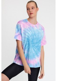 Resim Kadın Batik Yıkamalı Oversize Mavi 